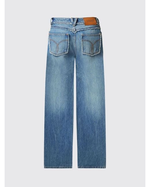 Versace Blue Wide-Leg Cotton Jeans