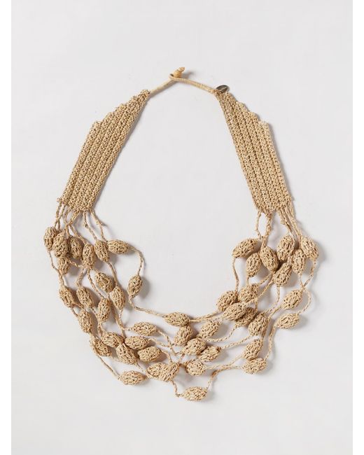 Liviana Conti Natural Raffia Necklace