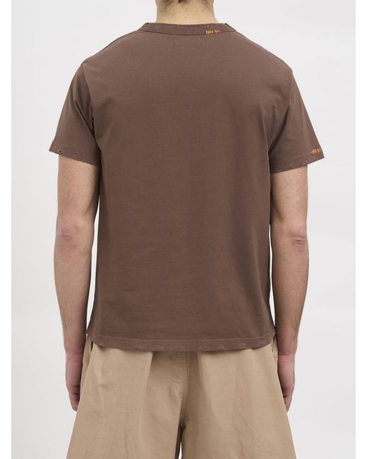 Paura Brown Basic Cotton T-Shirt for men