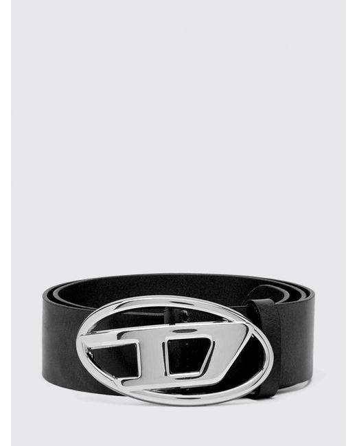 DIESEL Black B-1Dr Leather Belt