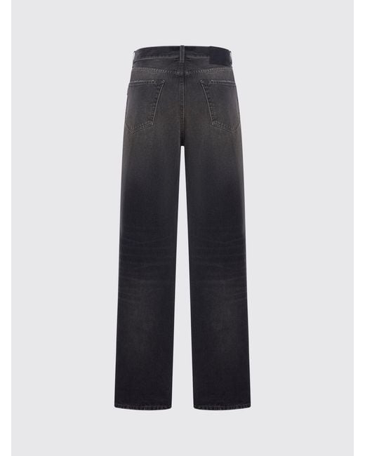Haikure Black Cotton Denim Wide Leg Jeans for men