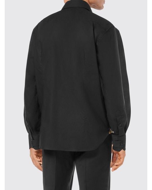 Billionaire Black Cotton Poplin Shirt for men