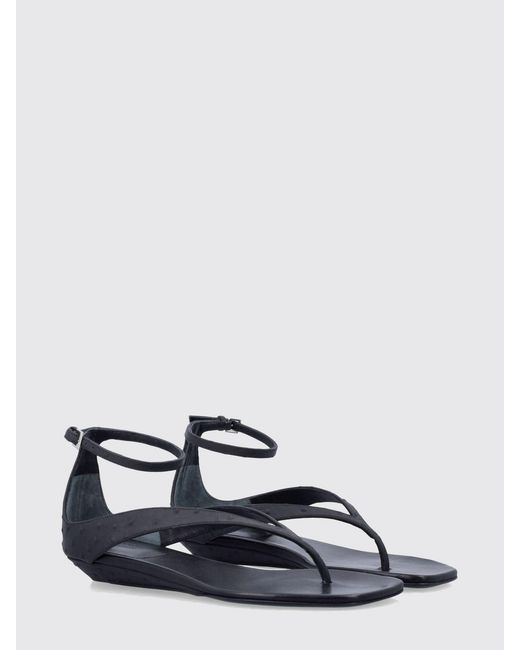 Loulou de Saison White Embossed Leather Sandal