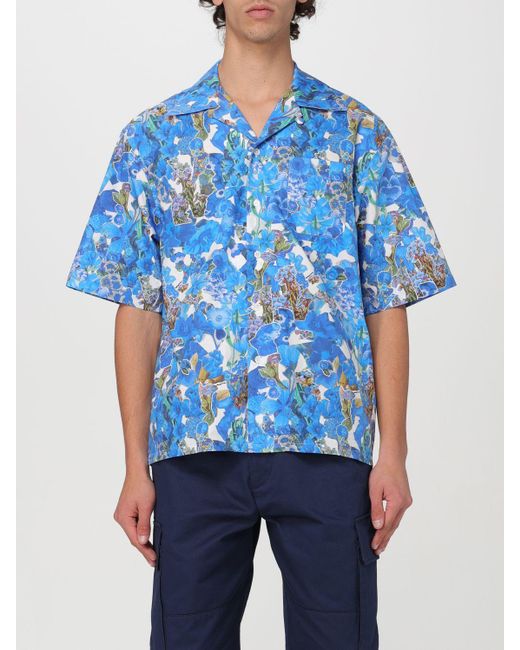 Camicia in cotone stampato di Marni in Blue da Uomo
