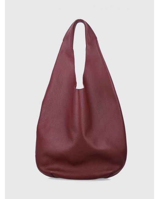 A.P.C. Red Grained Cowhide Leather Shoulder Bag With Laminated Logo