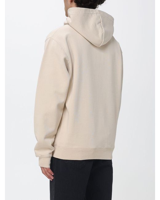 Jacquemus Natural Relaxed Fit Cotton Hoodie With Logo And Dropped Shoulders for men