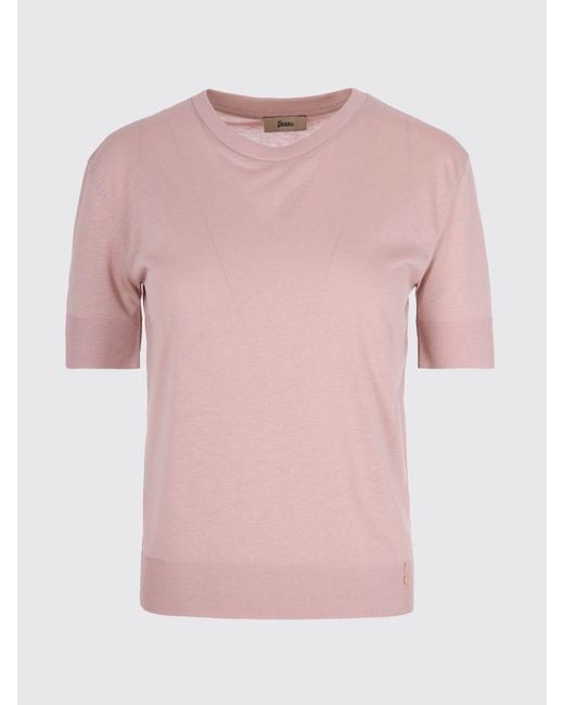 Herno Pink Short-Sleeved Crewneck T-Shirt