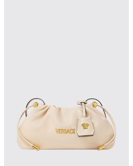 Versace Natural Mini Tag Nappa Clutch