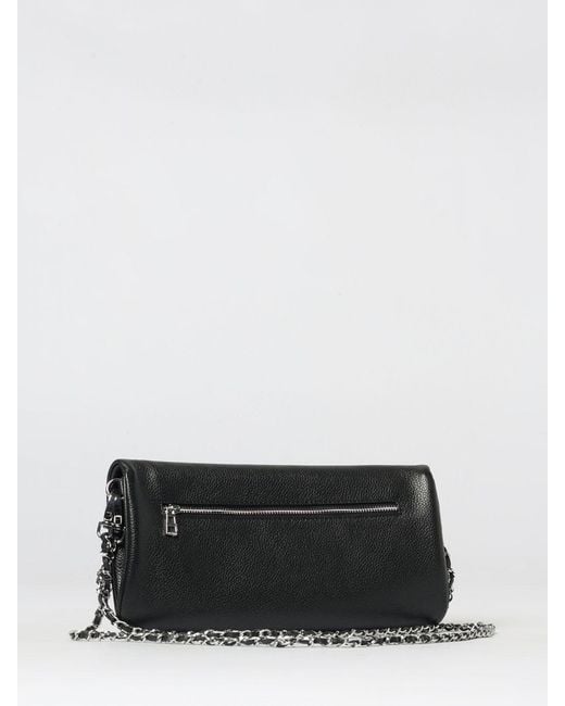 Zadig & Voltaire Gray Zadig &Amp Voltaire Rock Grained Leather Bag With Graffiti Print By