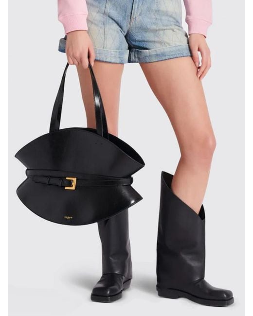 Balmain Black Schultertasche Shuffle Medium
