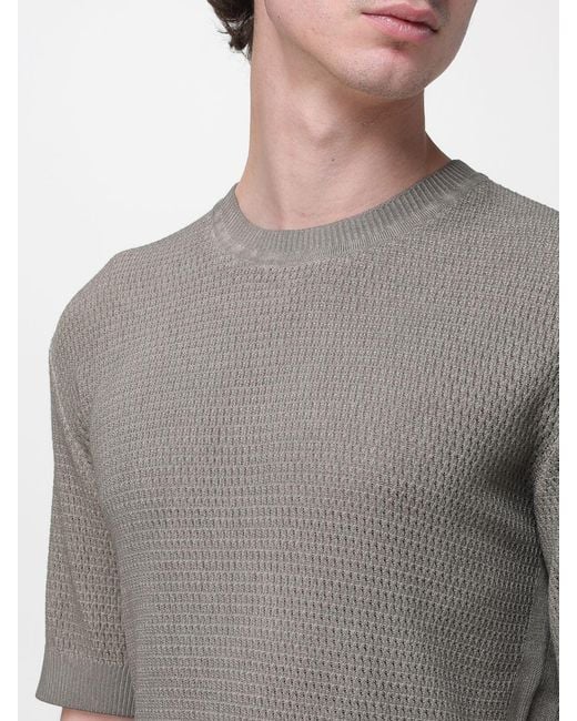 Kangra Gray Cotton Crew Neck Pullover for men