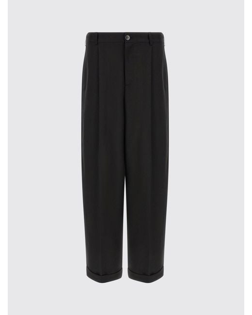 Marni Black Virgin Wool Wide Leg Trousers for men