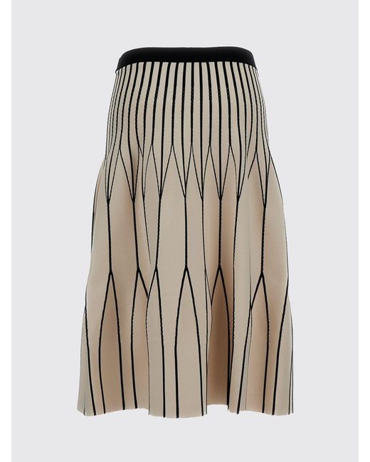 Elisabetta Franchi Natural Two Tone Viscose Knit Skirt