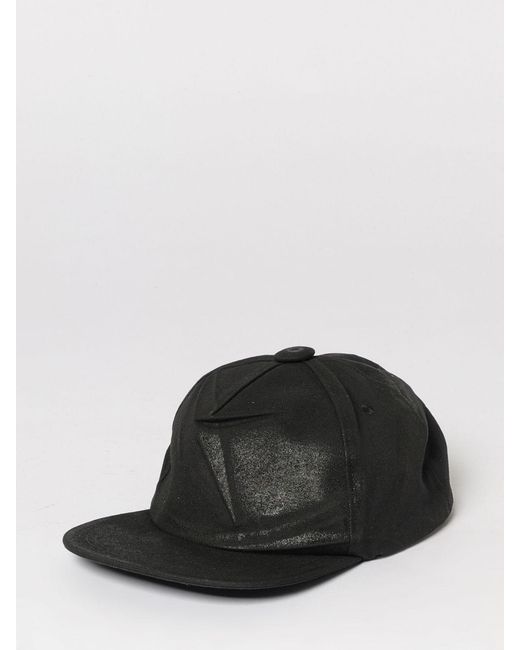Maison Margiela Black Crinkled Cotton Twill Hat With Smoky Glitter for men