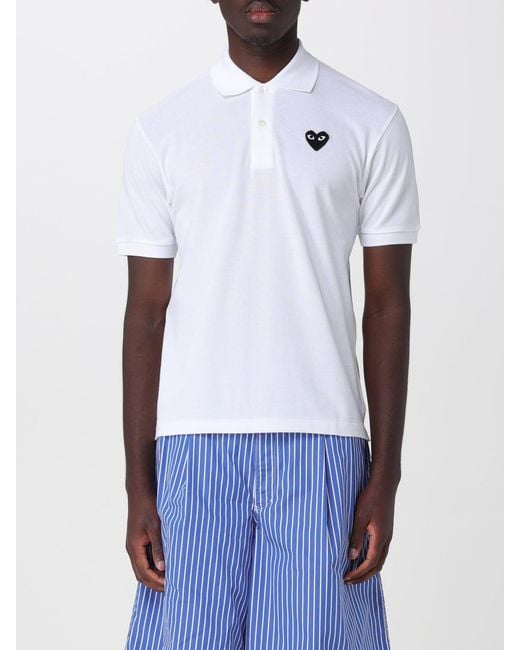 COMME DES GARÇONS PLAY White Comme Des GarÇ Ons Play Cotton Polo Shirt With Logo for men