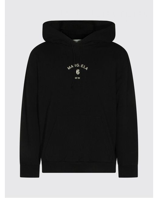 MM6 by Maison Margiela Black Cotton Hoodie for men