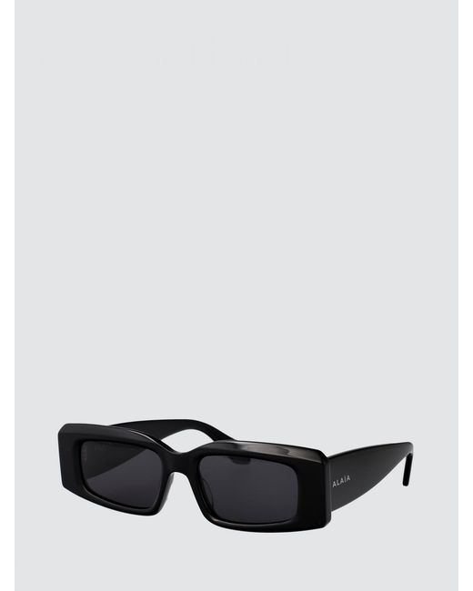 Alaïa Black Rectangular Recycled Acetate Sunglasses