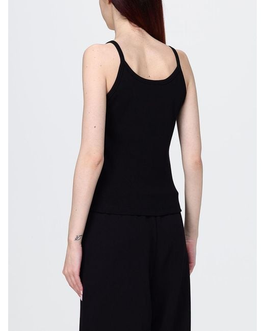DISCLAIMER Black Slim Fit Stretch-Cotton Top With Contrast Logo