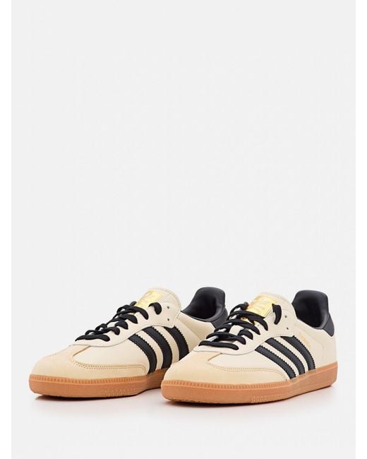 Adidas Originals Natural Samba Leather Sneakers for men
