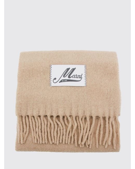 Marni Natural Logo-Patch Fringed Alpaca Wool-Blend Scarf