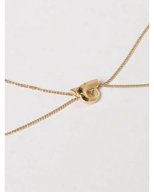 Ferragamo White Torchon Brass Necklace