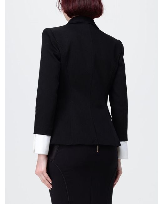 Elisabetta Franchi Black Double-Breasted Blazer