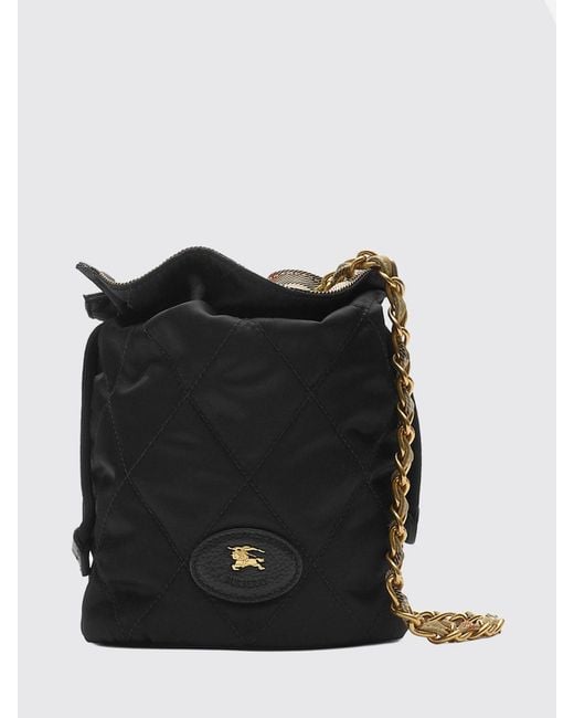 Burberry Black Quilted Nylon Bucket Bag