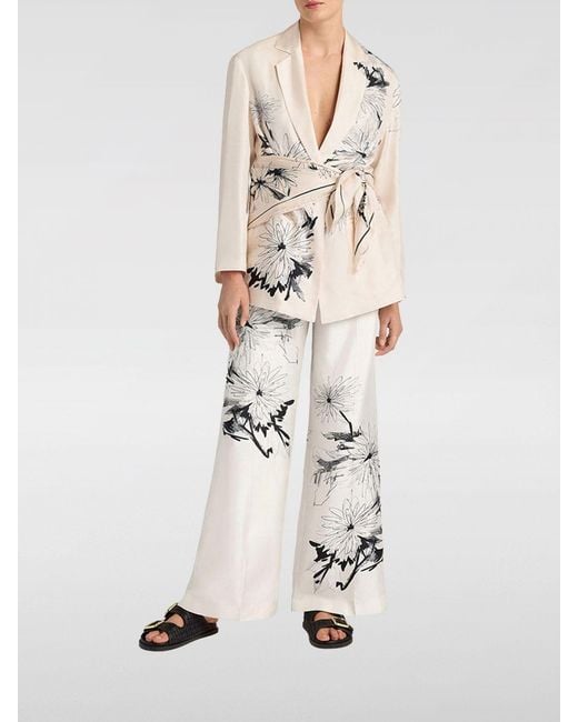 Momoní Natural MomonÌ Printed Silk Single-Breasted Blazer