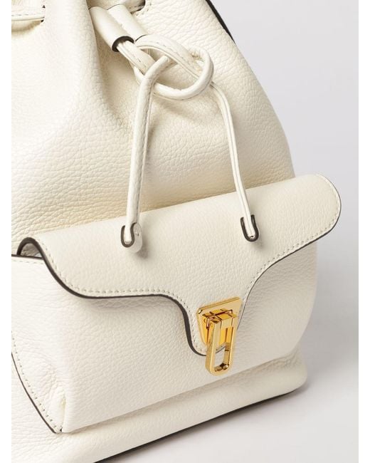 Coccinelle Natural Beat Generation Hammered Leather Bucket Bag