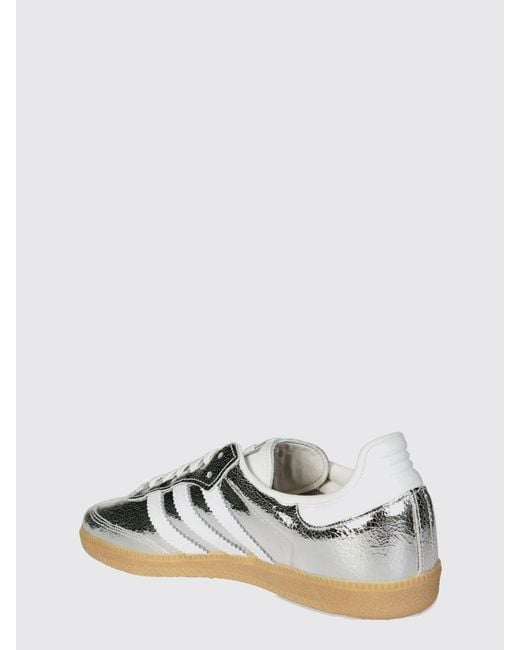 Adidas Originals White Samba Og Crackled Laminated Leather Sneakers
