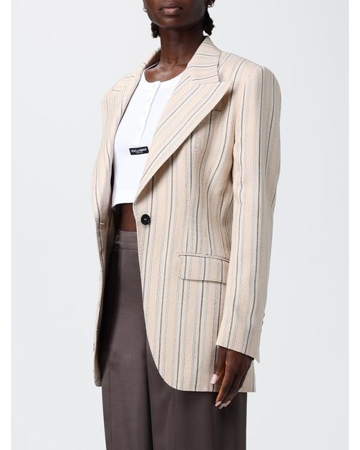 Dolce & Gabbana Natural Dolce &Amp Gabbana Viscose Single-Breasted Blazer