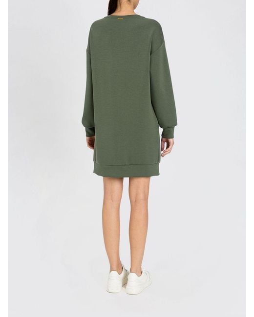 Twinset Green Jersey Sweatshirt Dress
