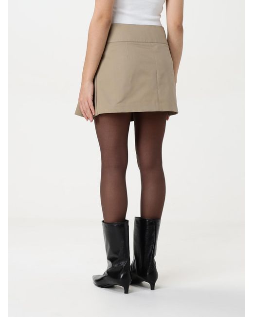 Courreges Natural Mini Pleated Cotton Skirt