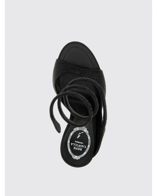 Rene Caovilla Black Polyester Audrey Sandals