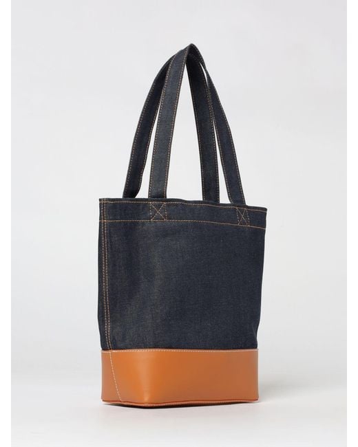 A.P.C. Blue Alex Tote Denim And Leather Shoulder Bag