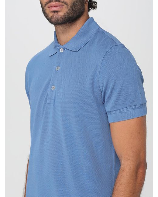 Tom Ford Classic Pique Polo With Tailored Fit in Blue für Herren