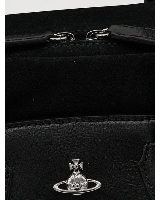 Vivienne Westwood Black Schultertasche Aus Leder Und Wildleder