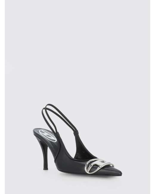 DIESEL White D-Venus Leather Slingback