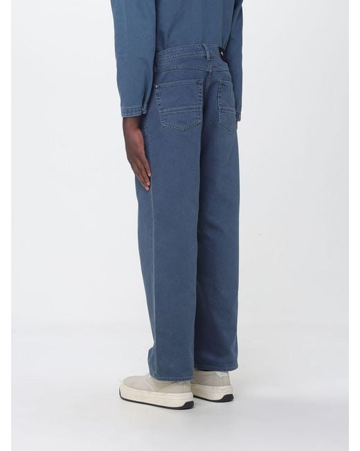 Stone Island Blue Straight Fit Cotton Denim Jeans for men