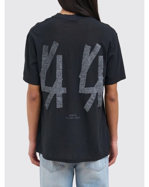 44 Label Group Black Cotton T-Shirt With Logo for men