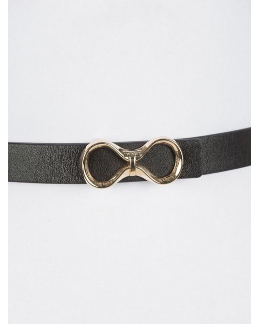 Twinset White Infinity Leather Belt