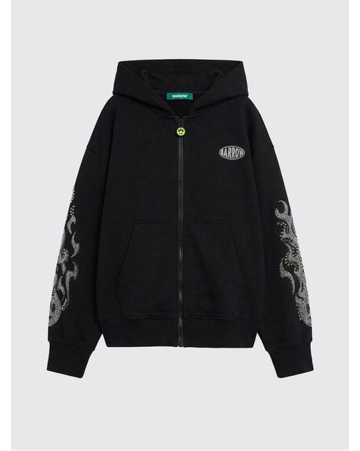 Barrow Black Logo Cotton Hoodie for men