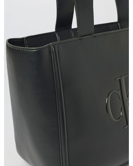 Calvin Klein Black Bold Ck Medium Tote Bag