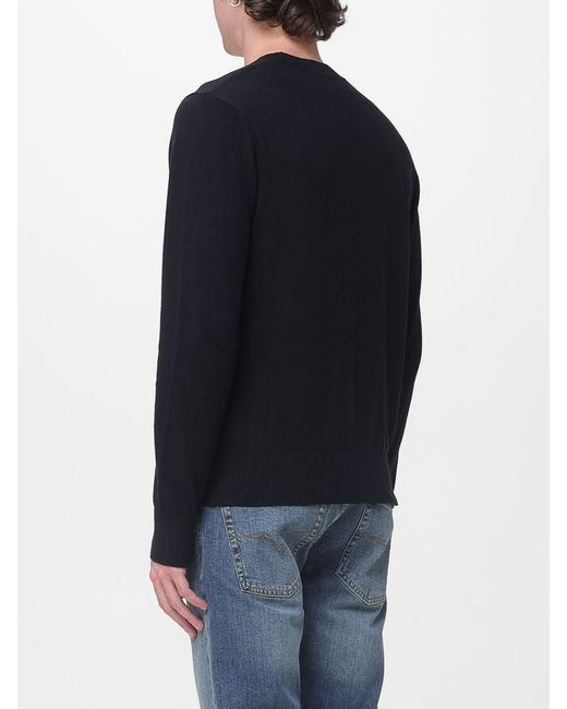 Versace Jeans Couture Black Cotton And Cashmere Sweater With Logo for men