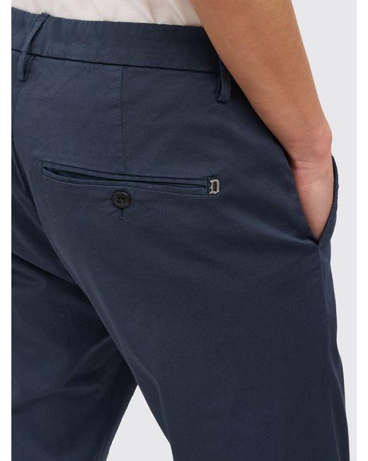 Dondup Blue Stretch Cotton Chino Trousers for men
