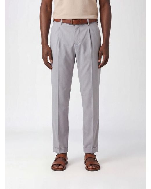 Myths Gray Slim Fit Wool Fresco Trousers for men
