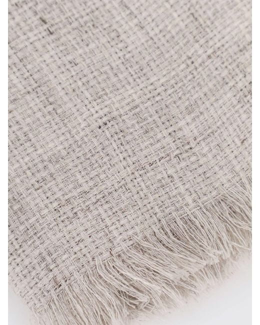 Brunello Cucinelli White Linen Scarf for men