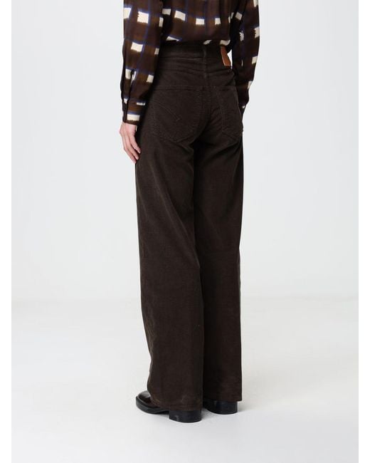 Dondup Black High-Waisted Slim Fit Corduroy Trousers
