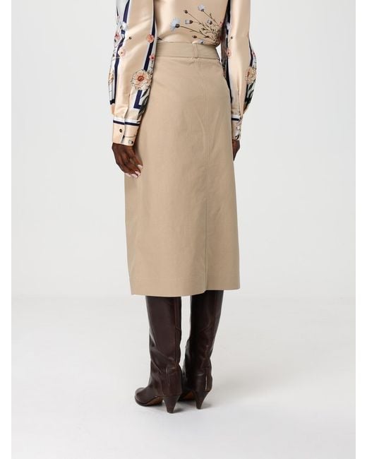 Liu Jo Natural Cotton Blend Midi Skirt