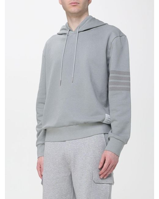 Thom Browne Gray Cotton Hoodie for men